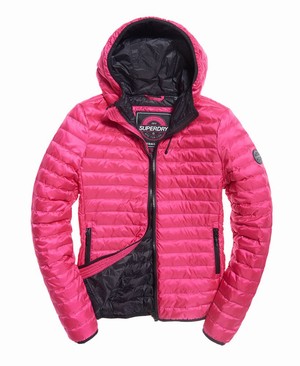 Superdry Core Down Hooded Női Kabát Rózsaszín | BWEXR9781